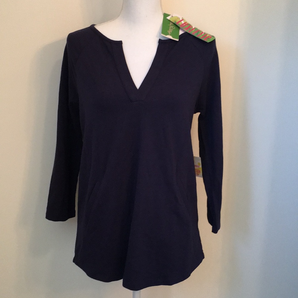 Lilly Pulitzer Navy Jules Popover NWT Sz S